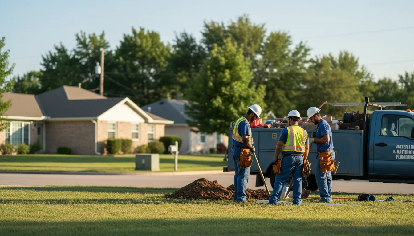 Residential water line and bathroom plumbing service in Jesup, IA